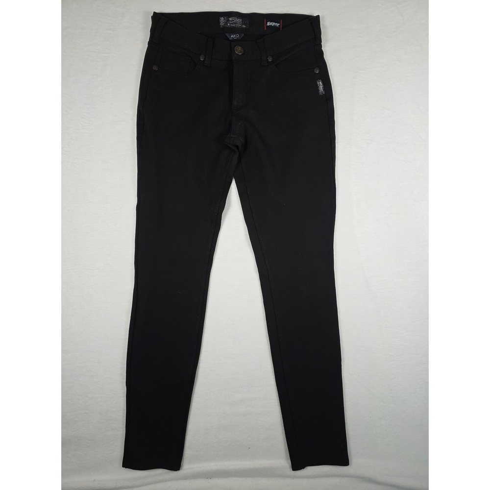 Silver Jeans Co. Aiko Mid Super Skinny Black Pointe Pants 28/31 Black Stretch